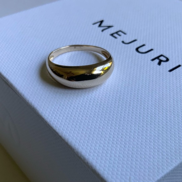 Mejuri Solid 14K Yellow Gold Thin Dome Ring - Picture 10 of 12